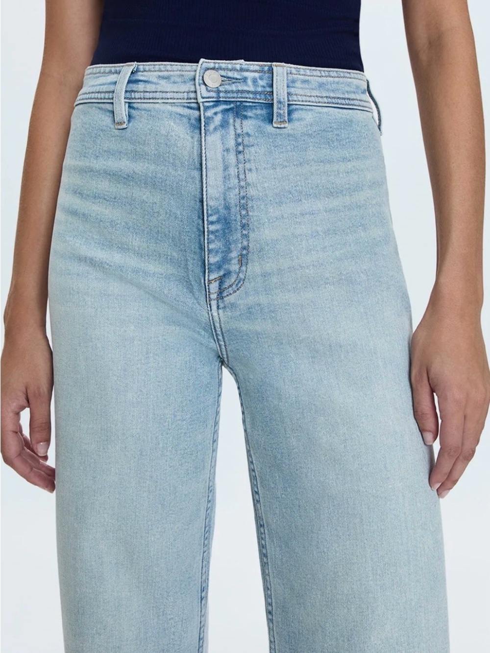 pistola Light Blue High-Rise Wide-Leg Jeans. Inseam is 25” - Picture 3 of 6